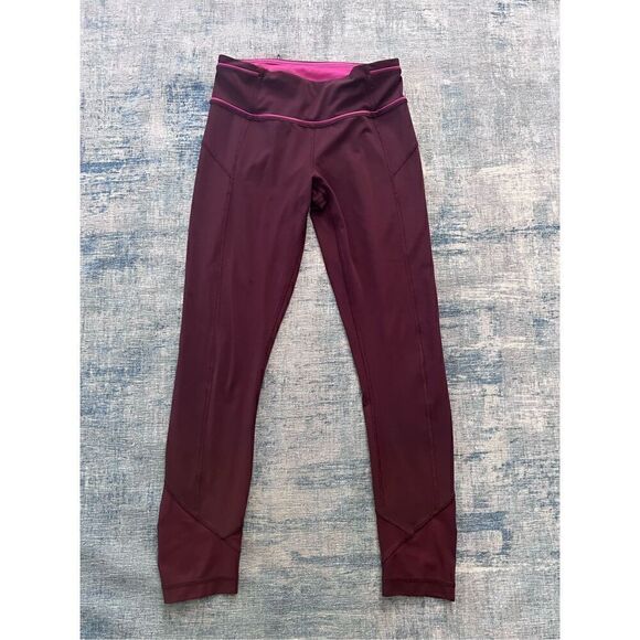 Lululemon Pace Queen Bordeaux Drama / Raspberry 7/8 Athletic Leggings Size 4 - Picture 1 of 8